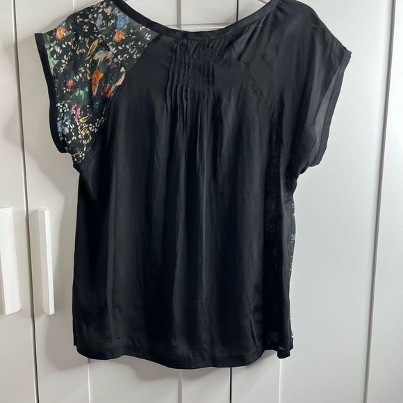 Zadig & Voltaire Toleac Short sleeve silk abstract print top small - Picture 3 of 9